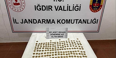 IĞDIR'DA 201 BİZANS SİKKESİ YAKALANDI